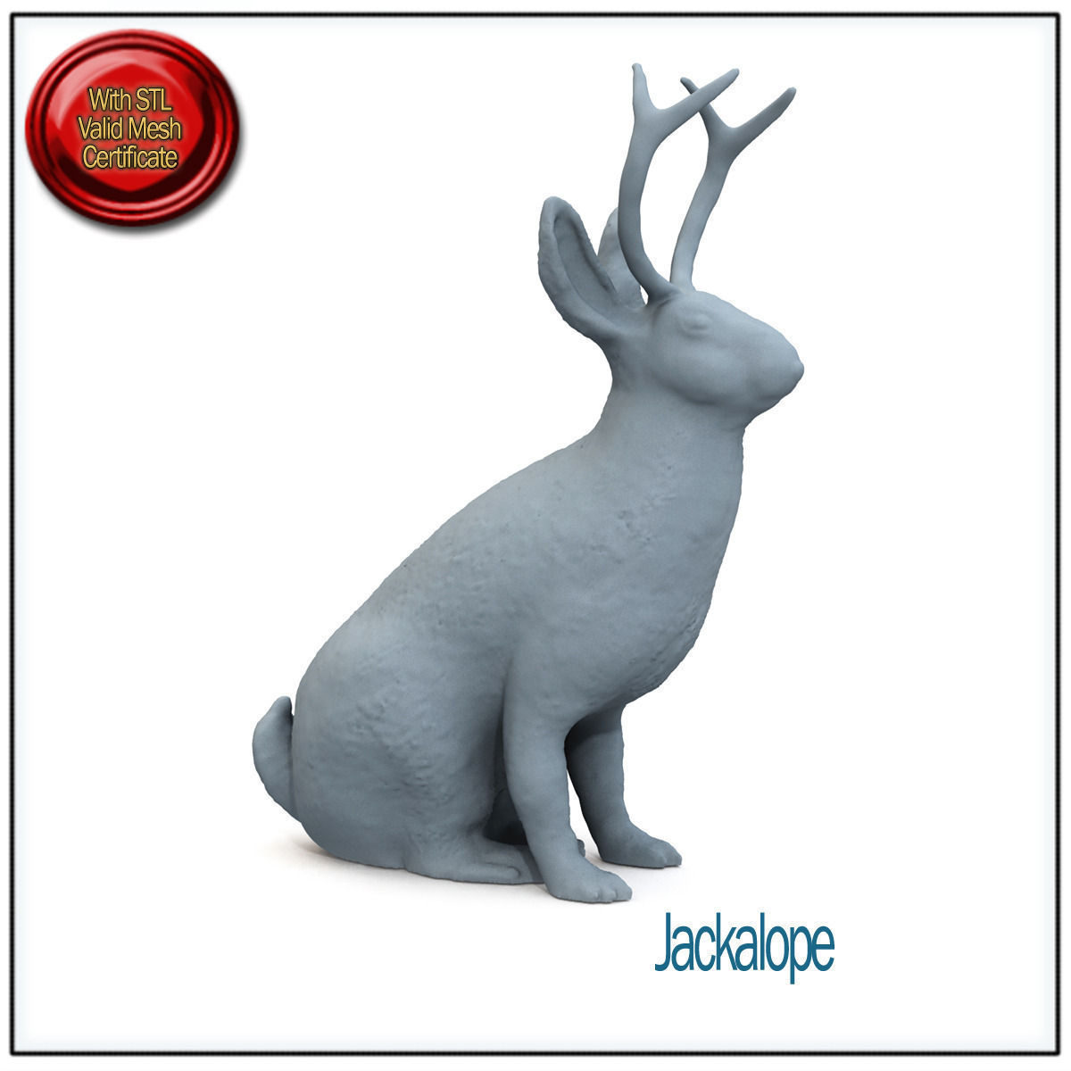 Jackalope Cryptozoology STL Printable 3D print model_3