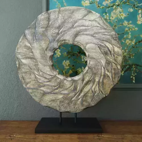 Turbulence circular bronze sculpture 3D model