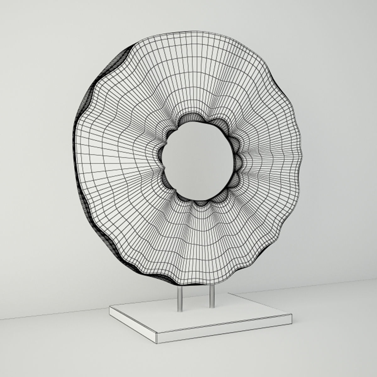 Turbulence circular bronze sculpture 3D model_4