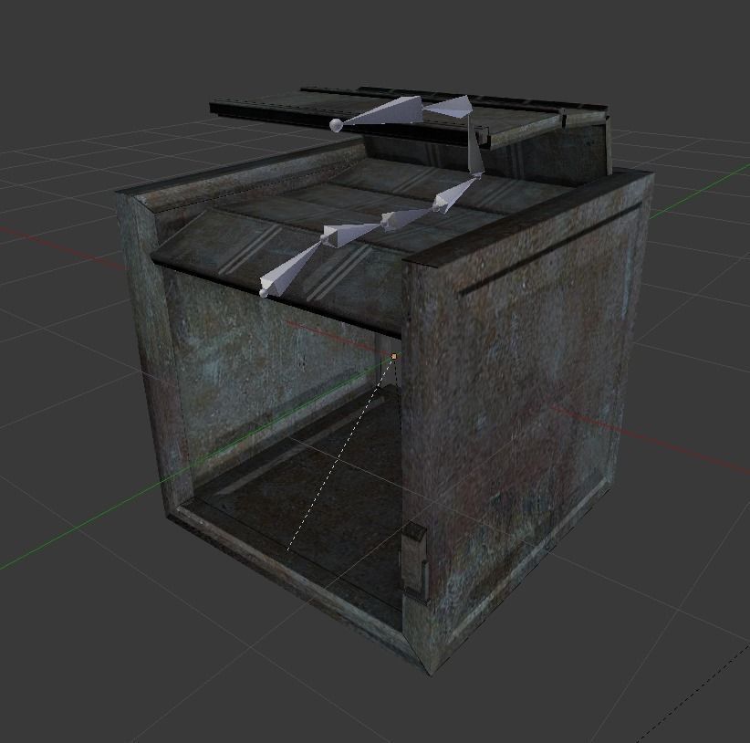 Door component 2 rigged and animated Free low-poly 3D model_6