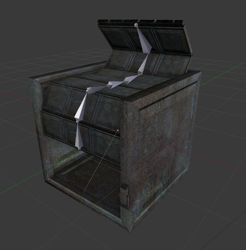 Door component 2 rigged and animated Free low-poly 3D model_3