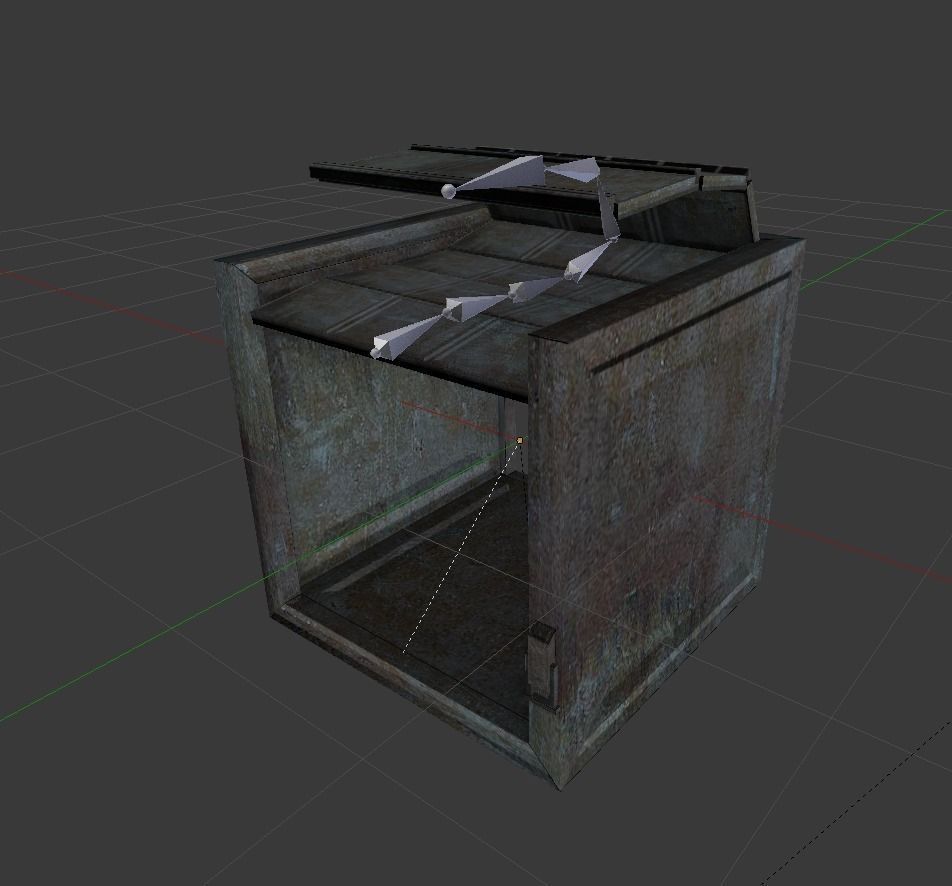 Door component 2 rigged and animated Free low-poly 3D model_5
