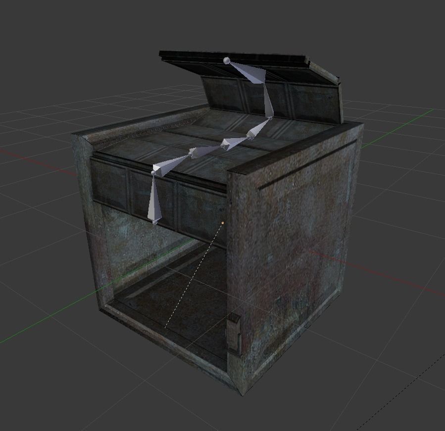 Door component 2 rigged and animated Free low-poly 3D model_4