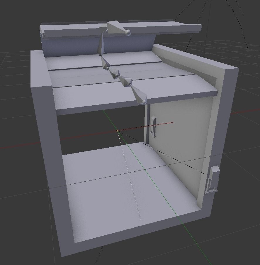 Door component 2 rigged and animated Free low-poly 3D model_8