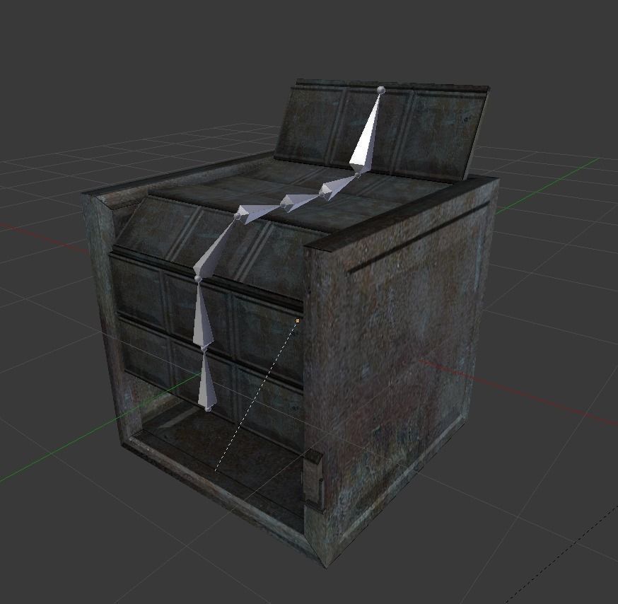 Door component 2 rigged and animated Free low-poly 3D model_2