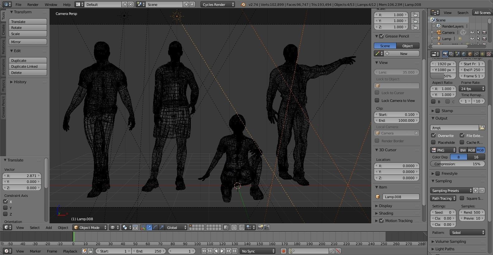 People low-poly group of Low-poly 3D model_2