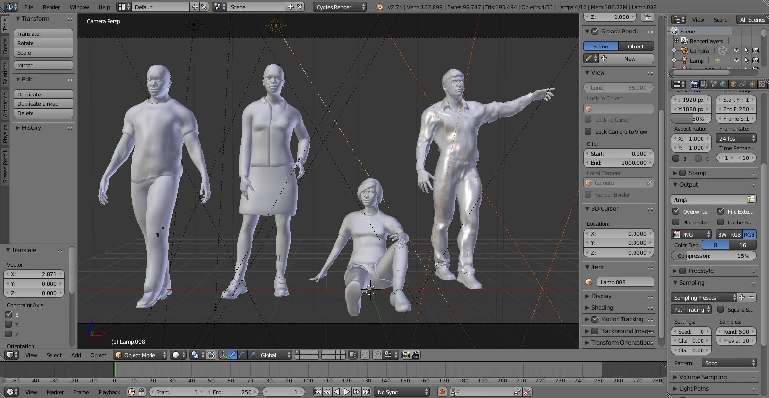 People low-poly group of Low-poly 3D model_1