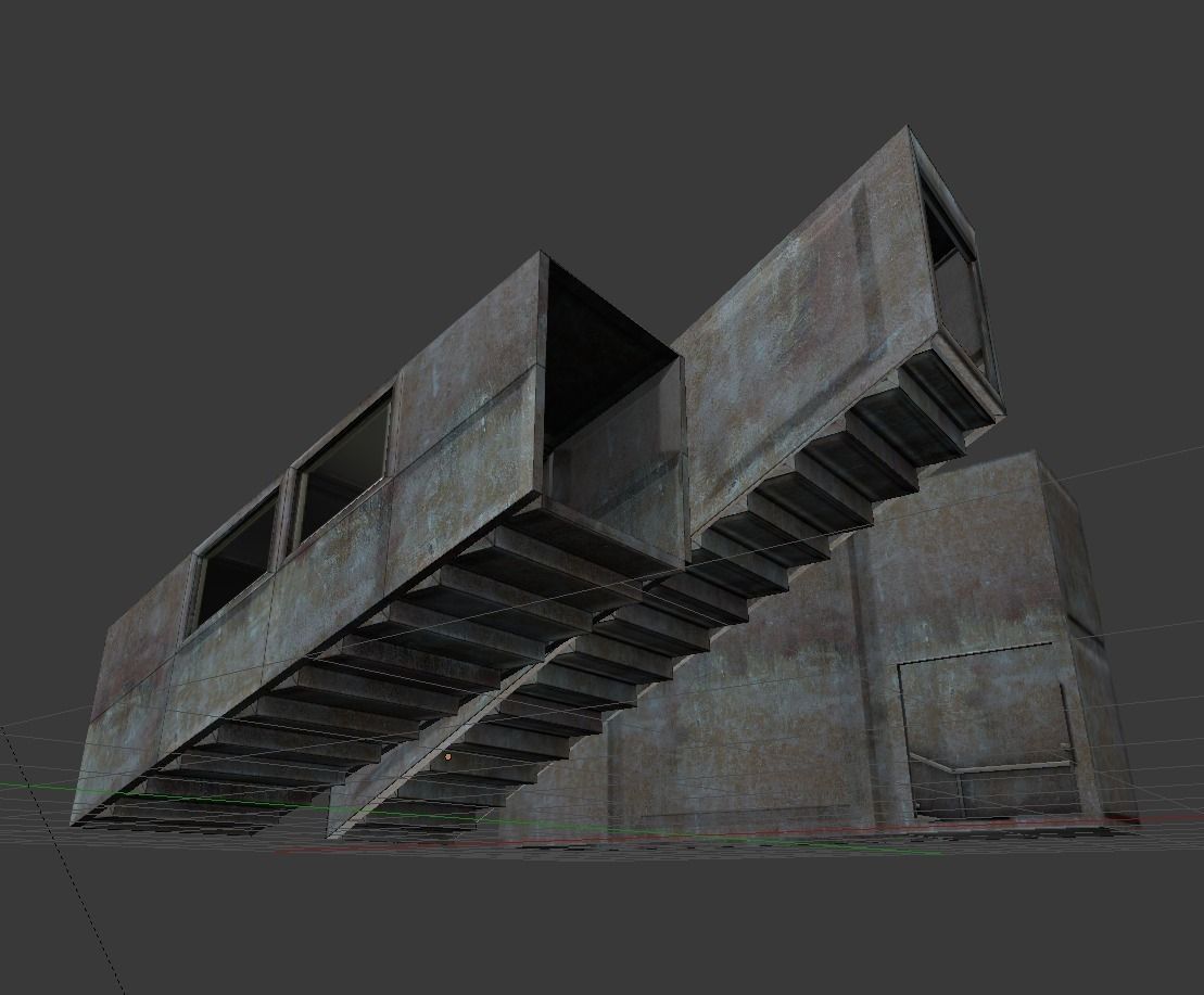 Three stairs components Free low-poly 3D model_3