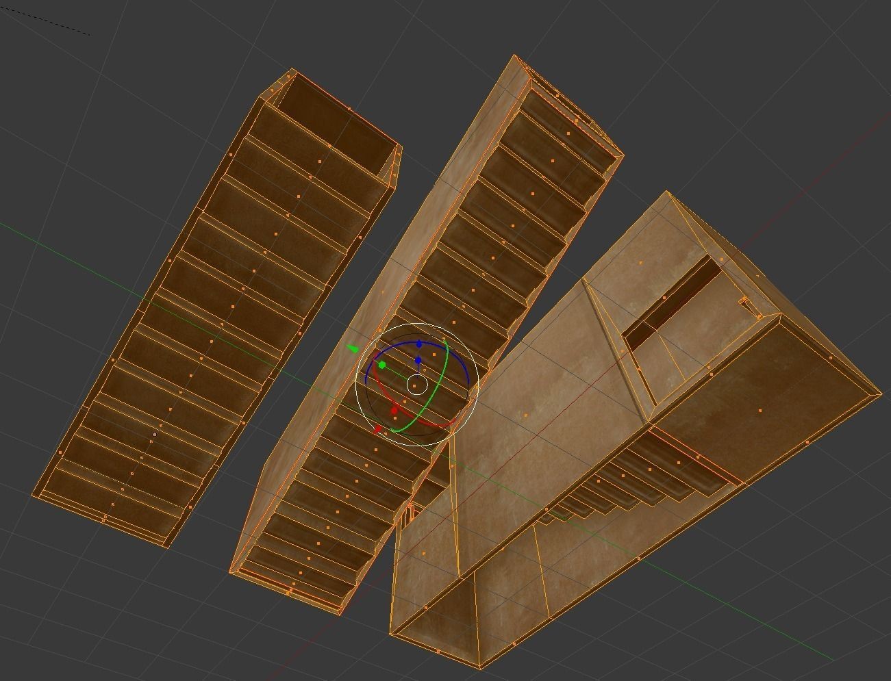 Three stairs components Free low-poly 3D model_10