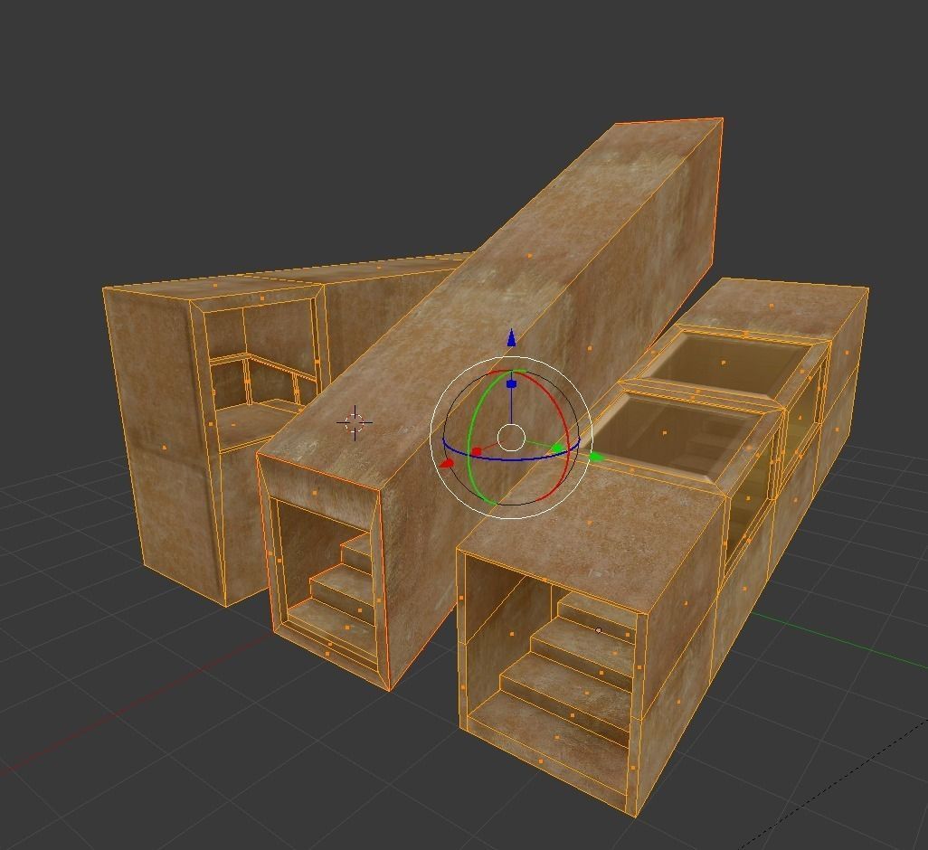 Three stairs components Free low-poly 3D model_2
