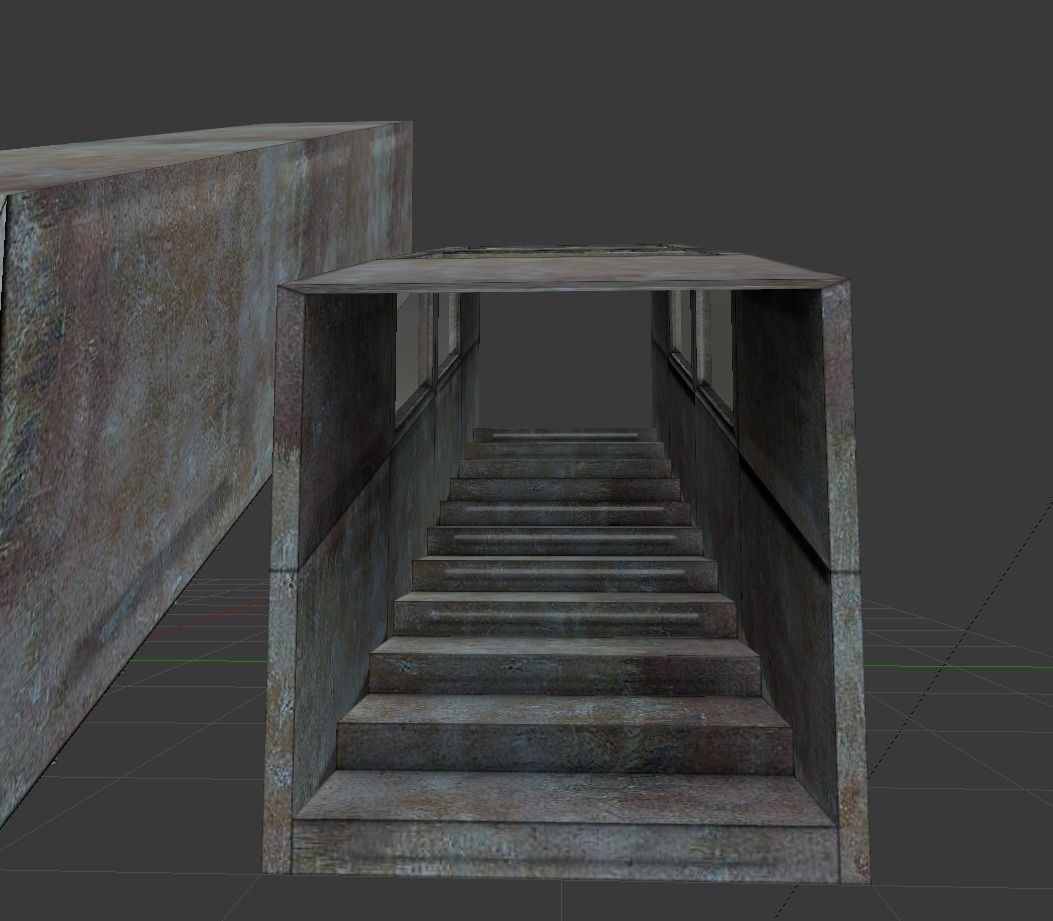 Three stairs components Free low-poly 3D model_7