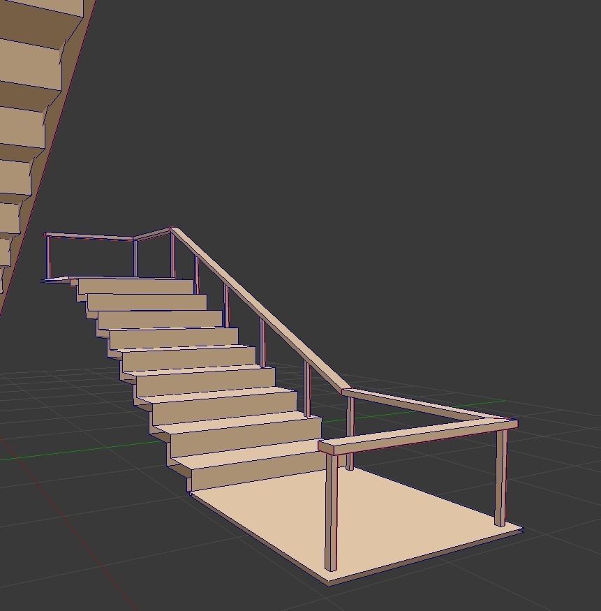 Three stairs components Free low-poly 3D model_9