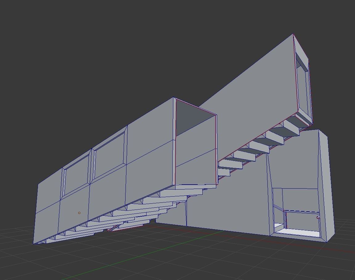Three stairs components Free low-poly 3D model_6