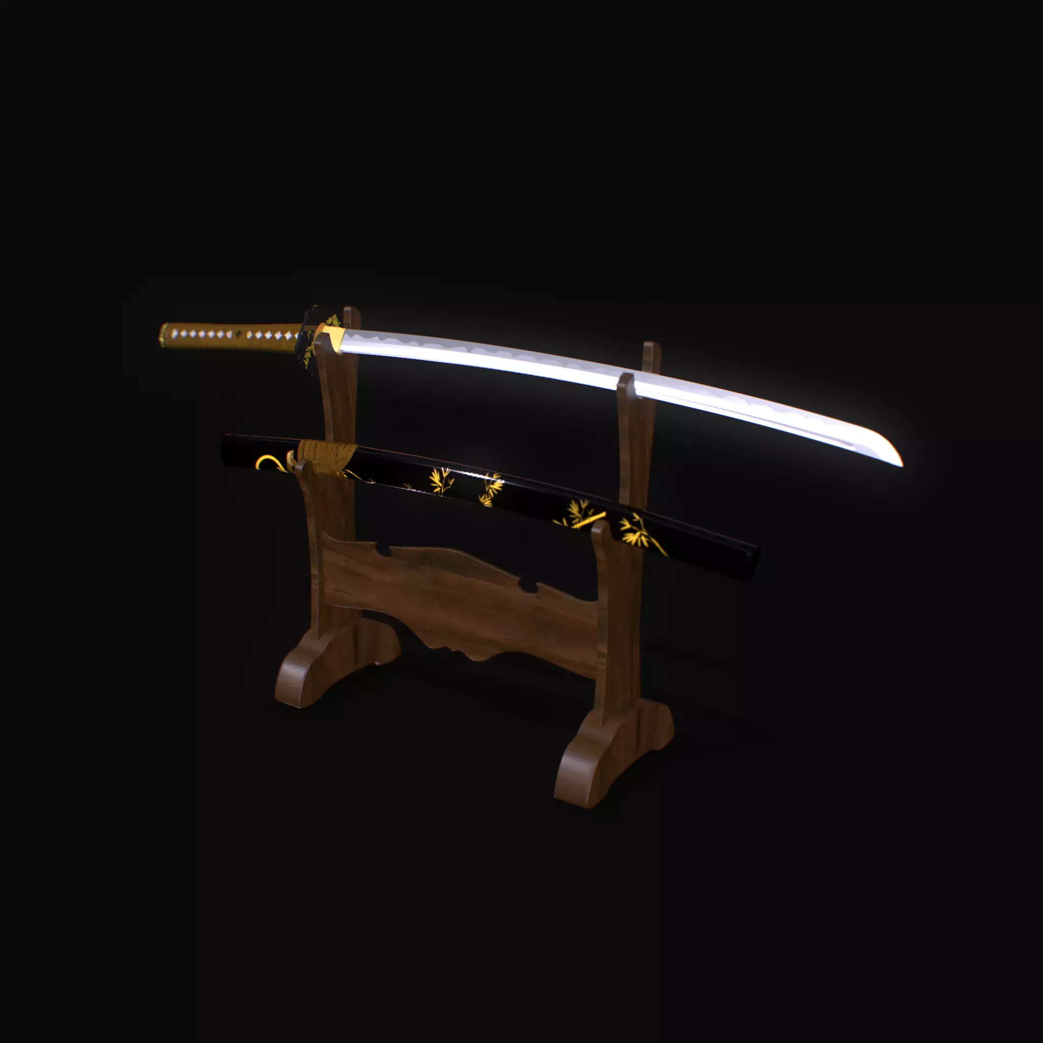 Katana sword 3D model_0