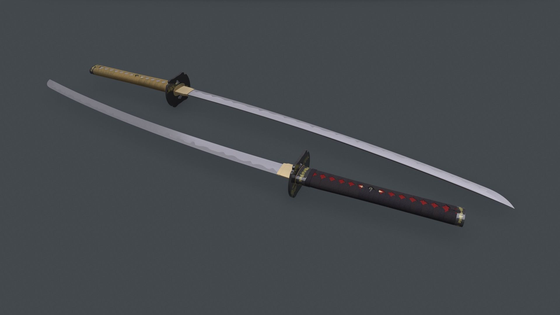 Katana sword 3D model_3