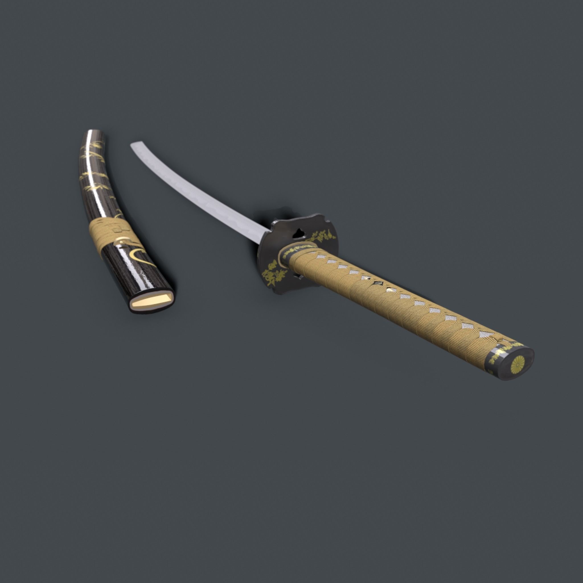Katana sword 3D model_4