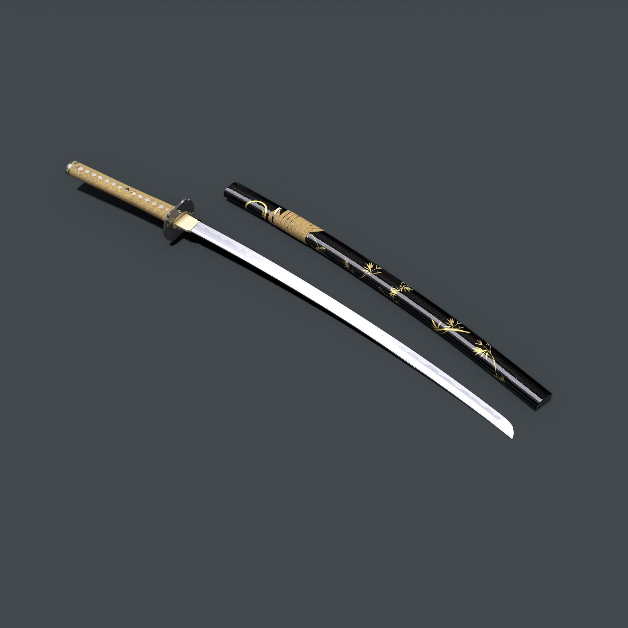 Katana sword 3D model_5
