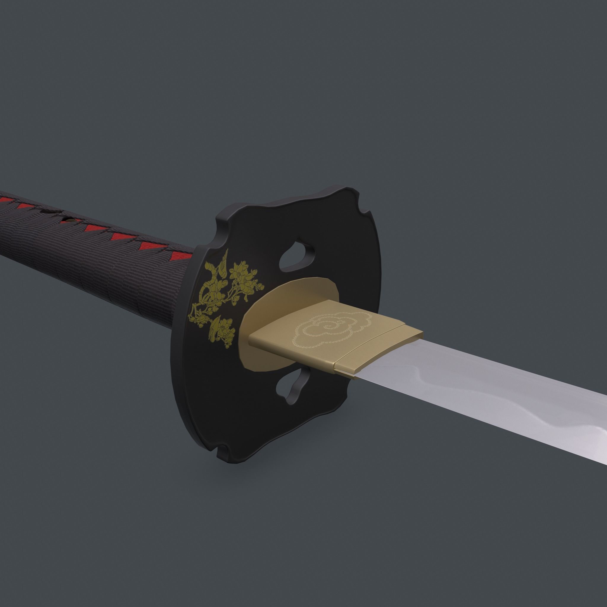 Katana sword 3D model_9