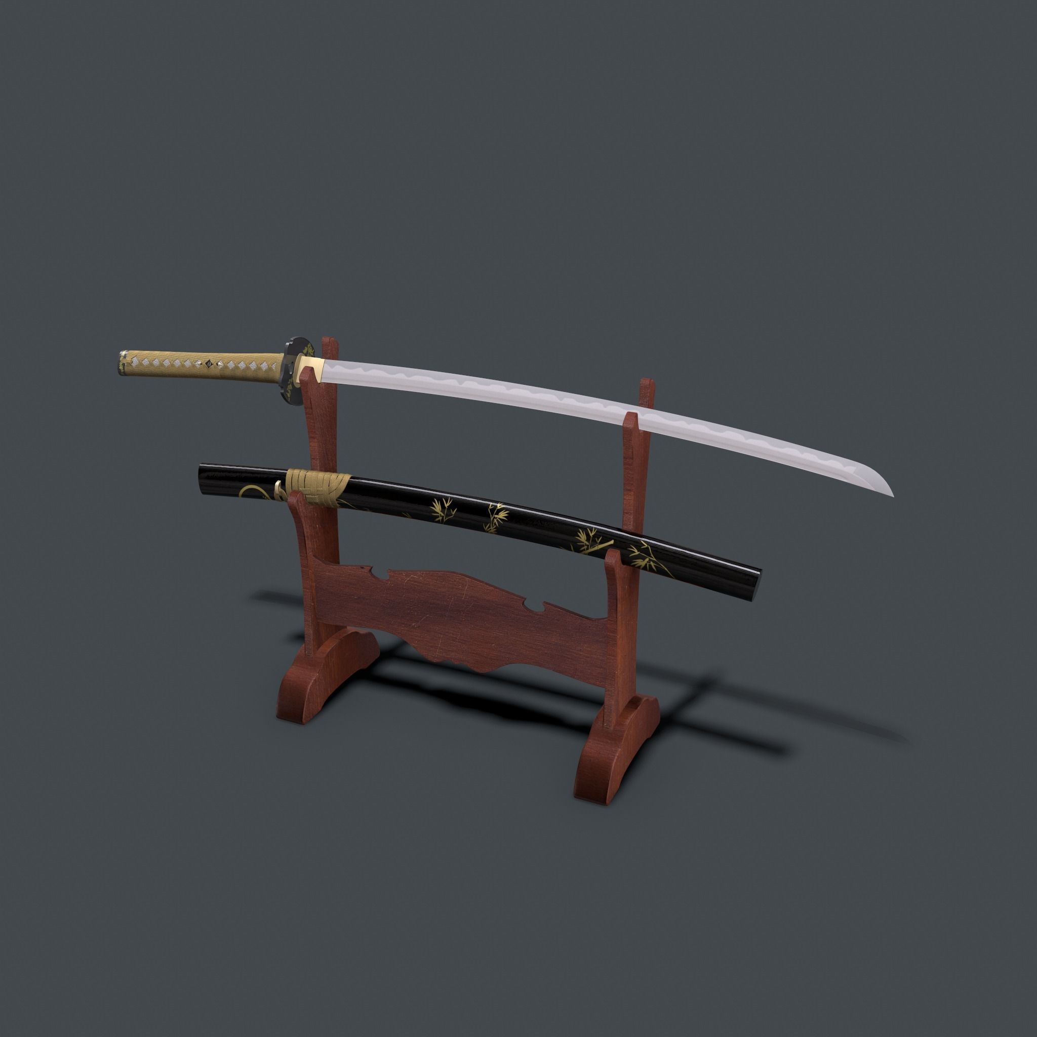 Katana sword 3D model_2