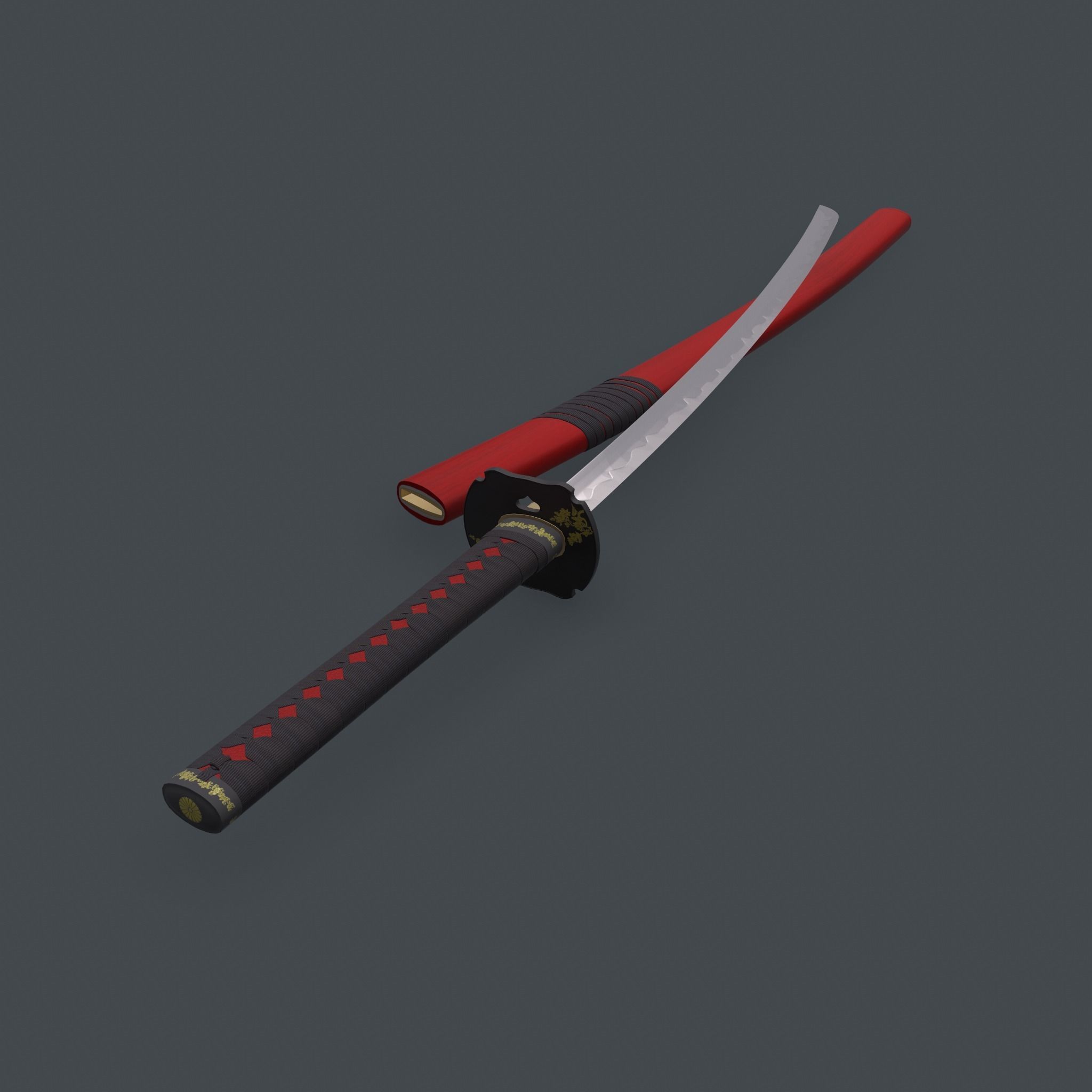 Katana sword 3D model_8