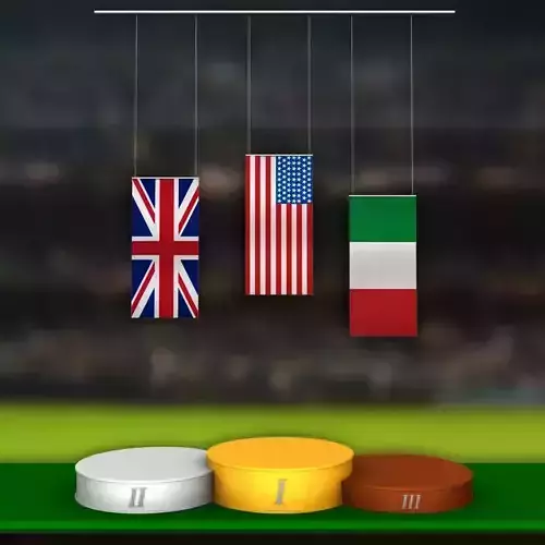 Sport podium metal flags