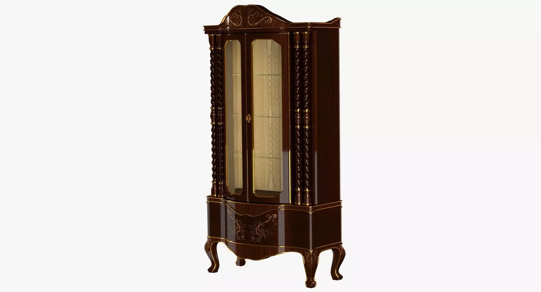 Classic Glass Cabinet 0001 Free 3D model
