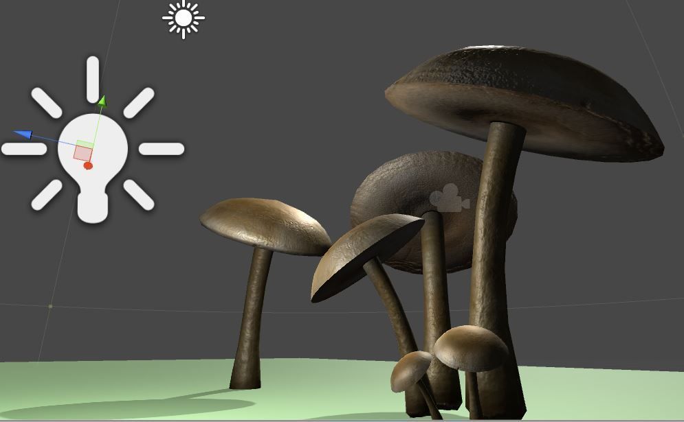 Mushrooms three in woods Low-poly 3D model_9