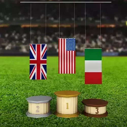 Old greece sport podium flags