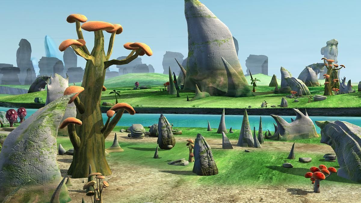 Cartoon Stone Forest Scene 3D model_4