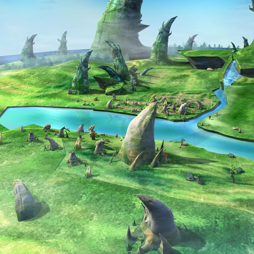 Cartoon Stone Forest Scene 3D model_12