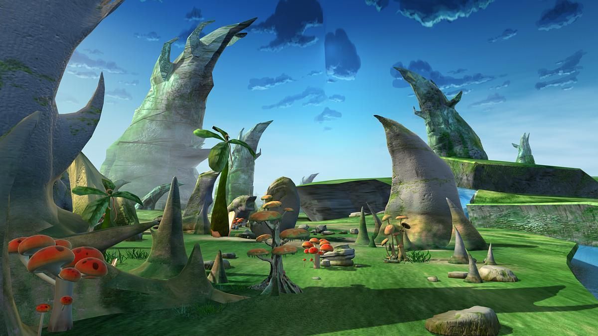 Cartoon Stone Forest Scene 3D model_5