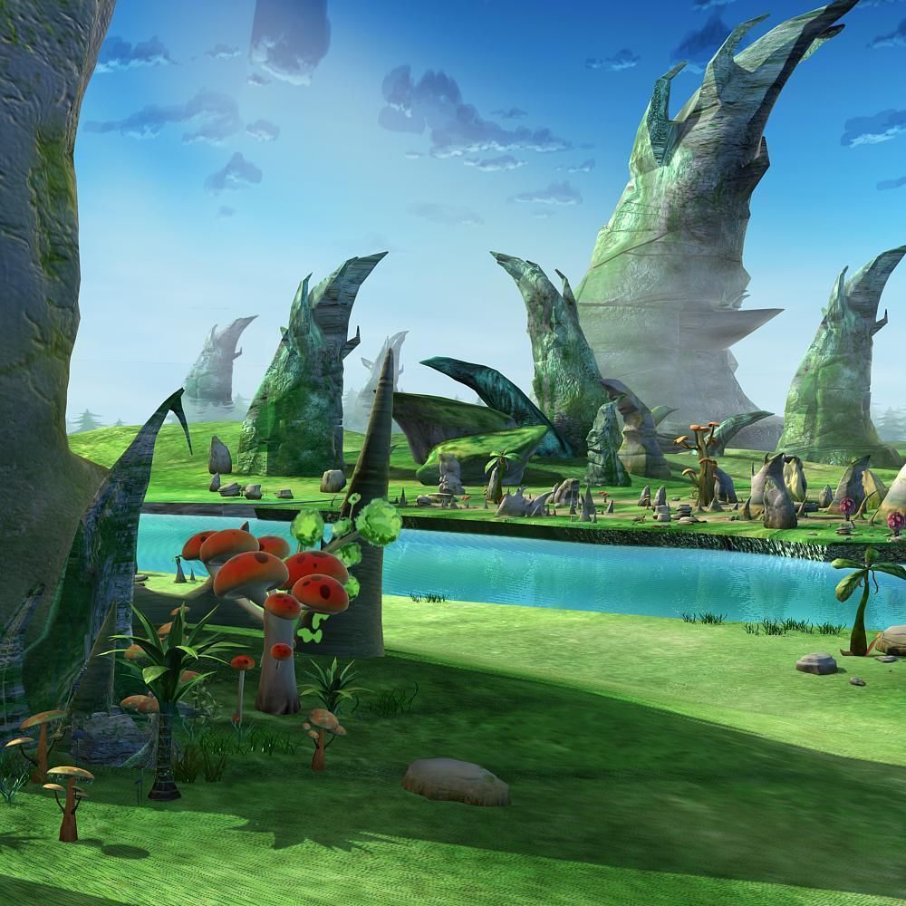 Cartoon Stone Forest Scene 3D model_6