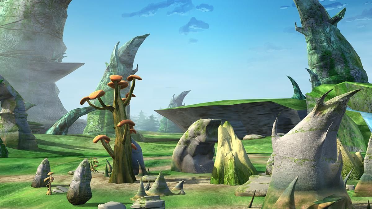 Cartoon Stone Forest Scene 3D model_2