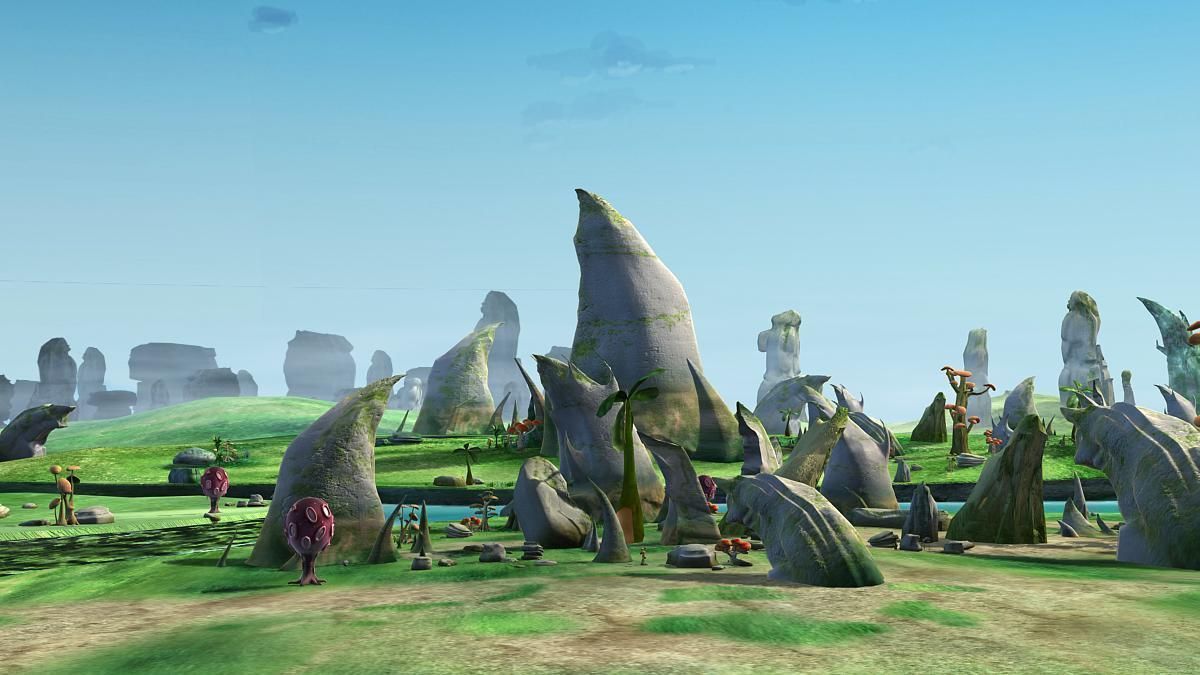 Cartoon Stone Forest Scene 3D model_3