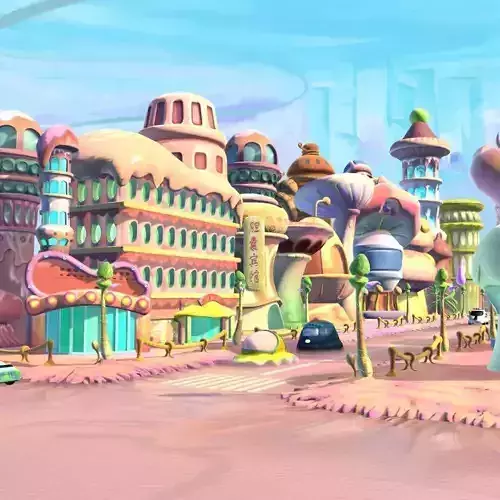 Cartoon Street View 3D model