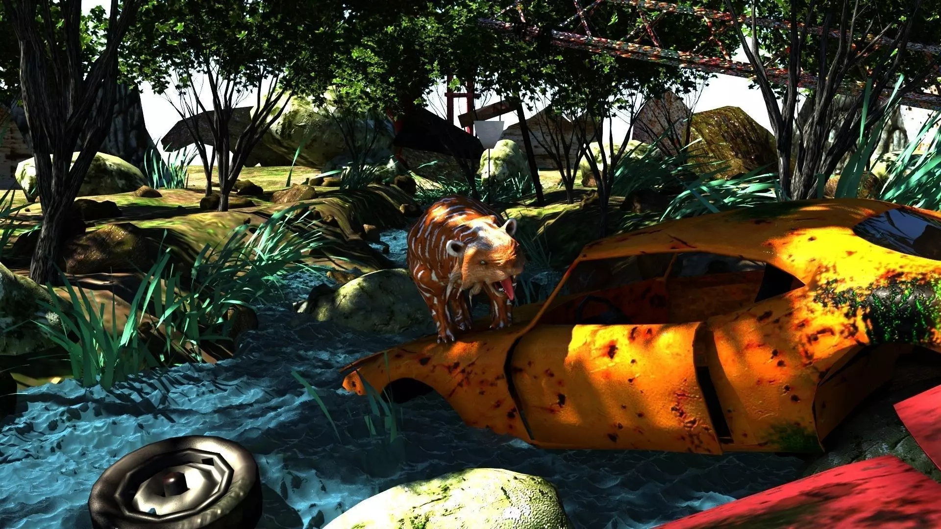 hunting tiger Free 3D model_0