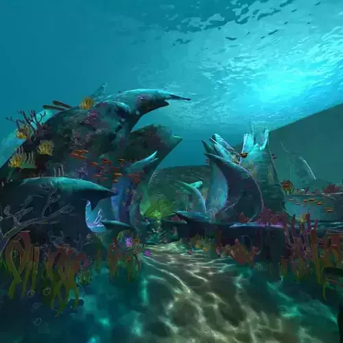 Cartoon Undersea Scene 3D model