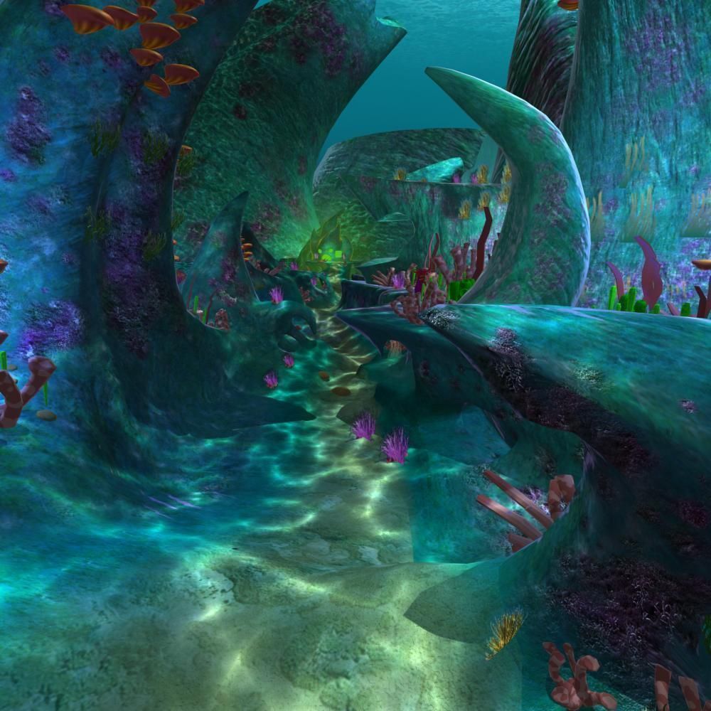 Cartoon Undersea Scene 3D model_2