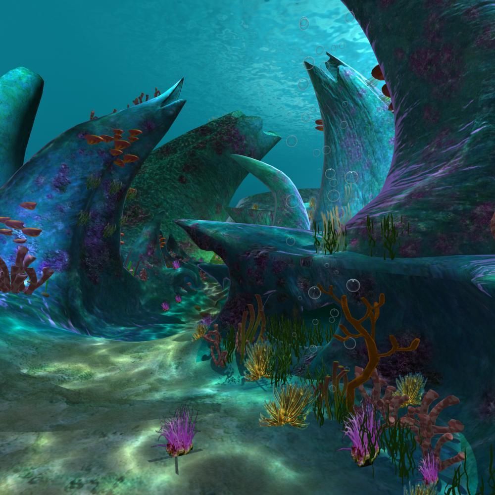 Cartoon Undersea Scene 3D model_1