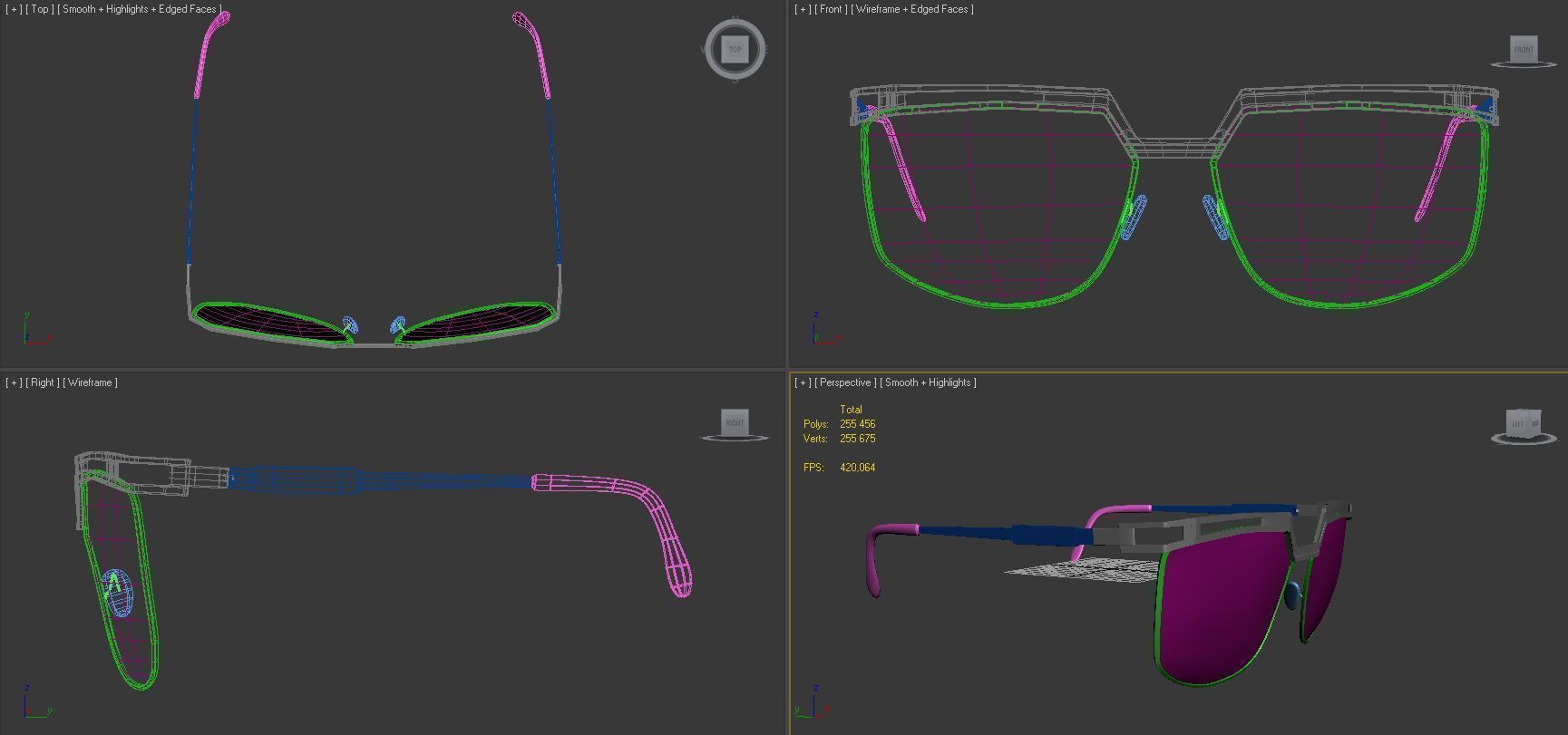 sun glass Low-poly 3D model_2