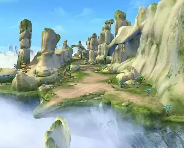 Cartoon Valley Scene