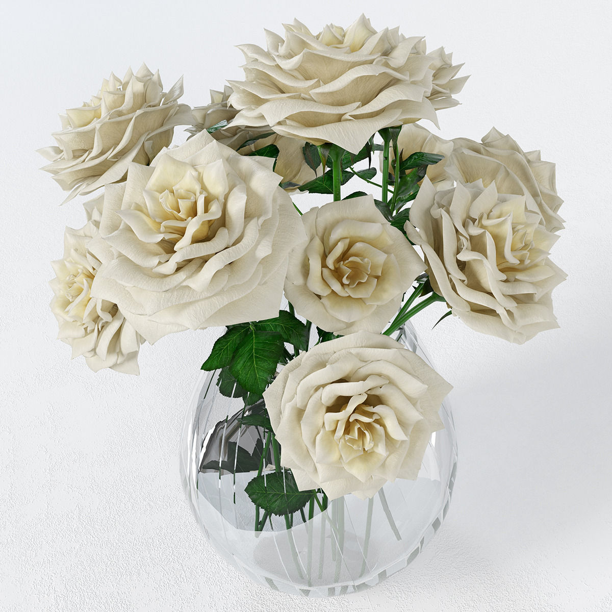 Bouquet of roses 3D model_4