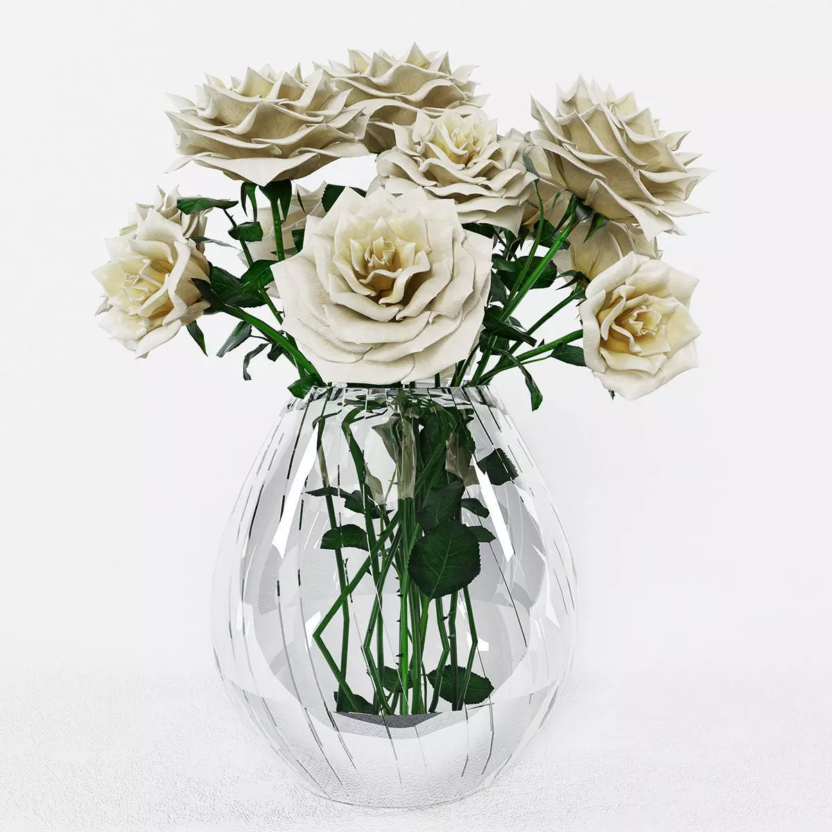 Bouquet of roses 3D model_0
