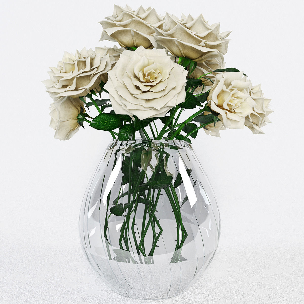 Bouquet of roses 3D model_1