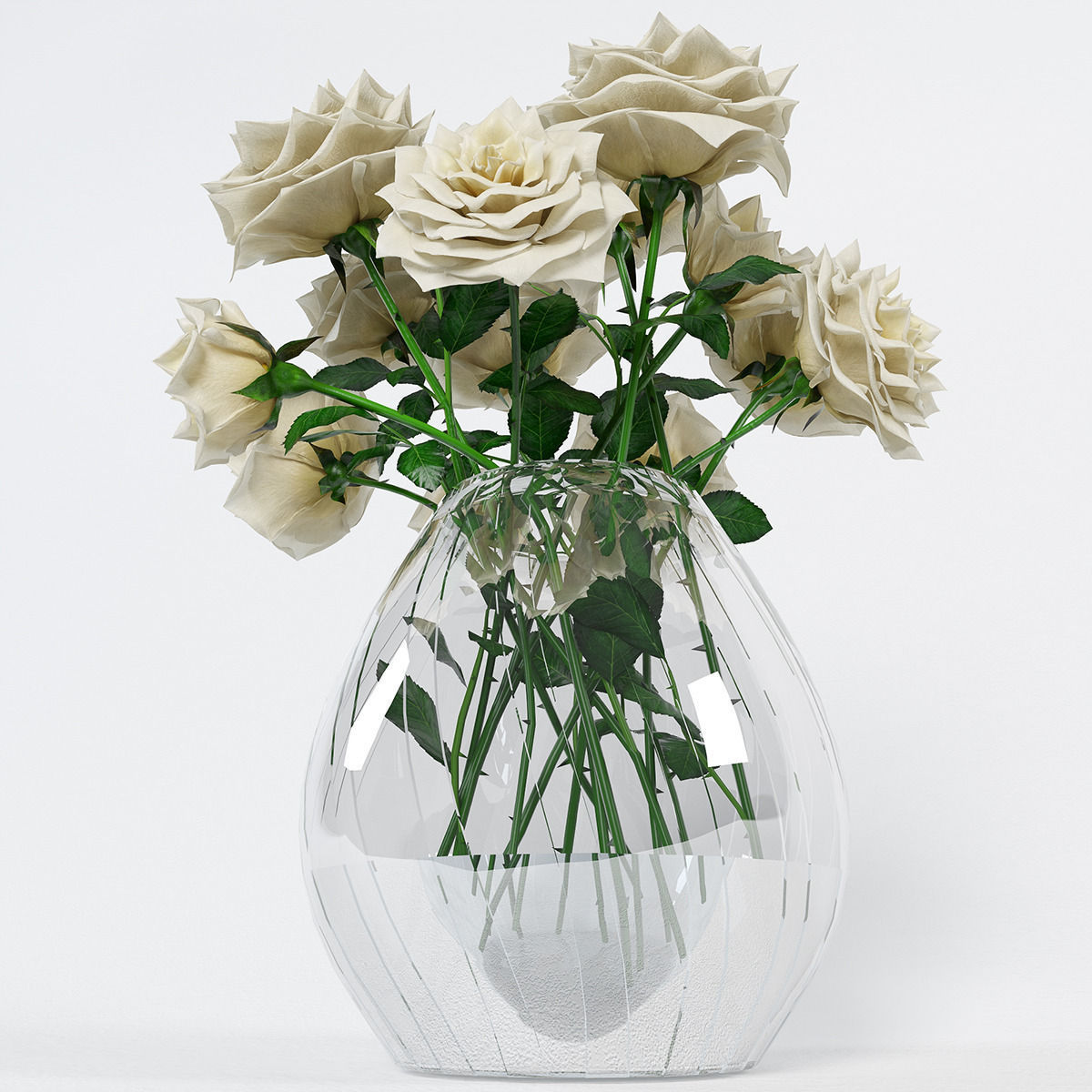 Bouquet of roses 3D model_3