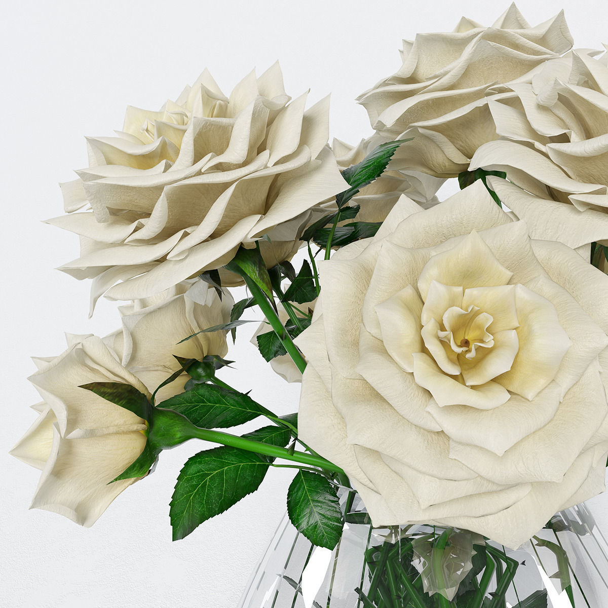 Bouquet of roses 3D model_5