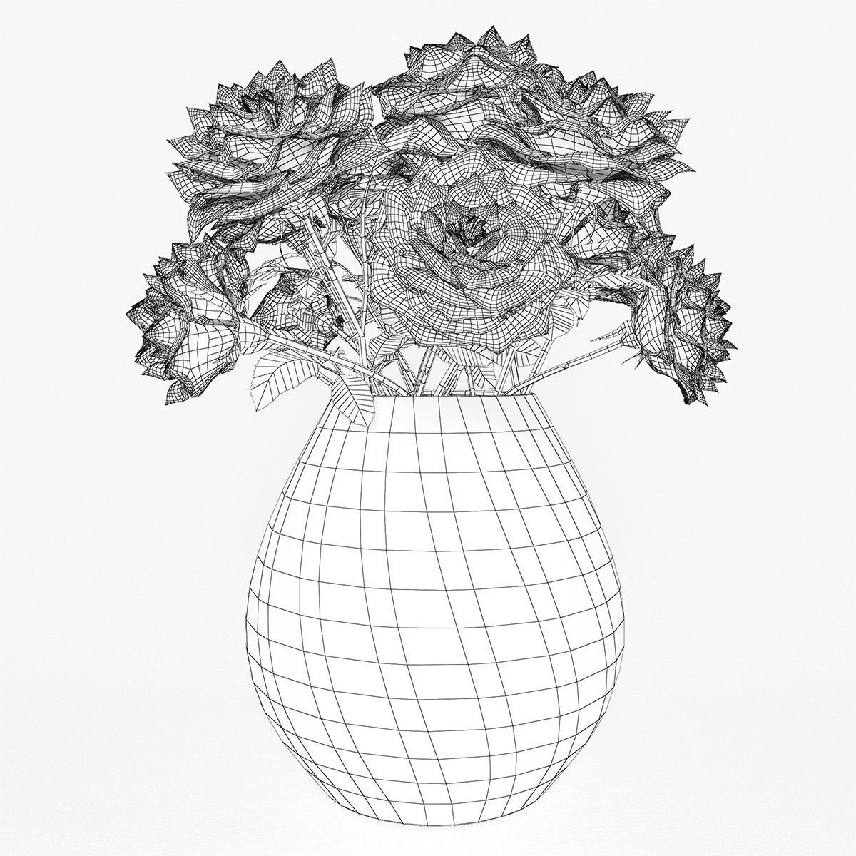 Bouquet of roses 3D model_6