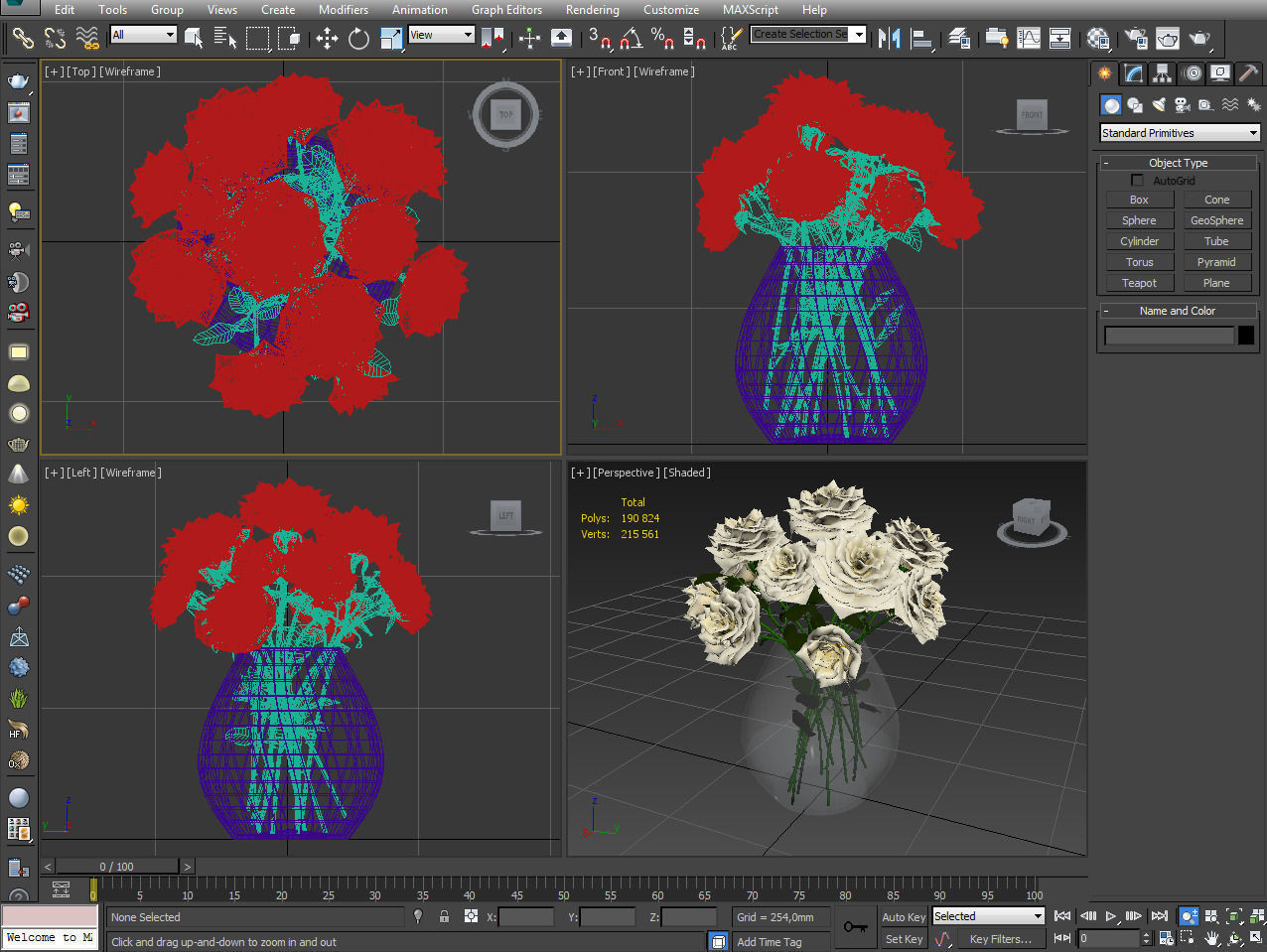 Bouquet of roses 3D model_11
