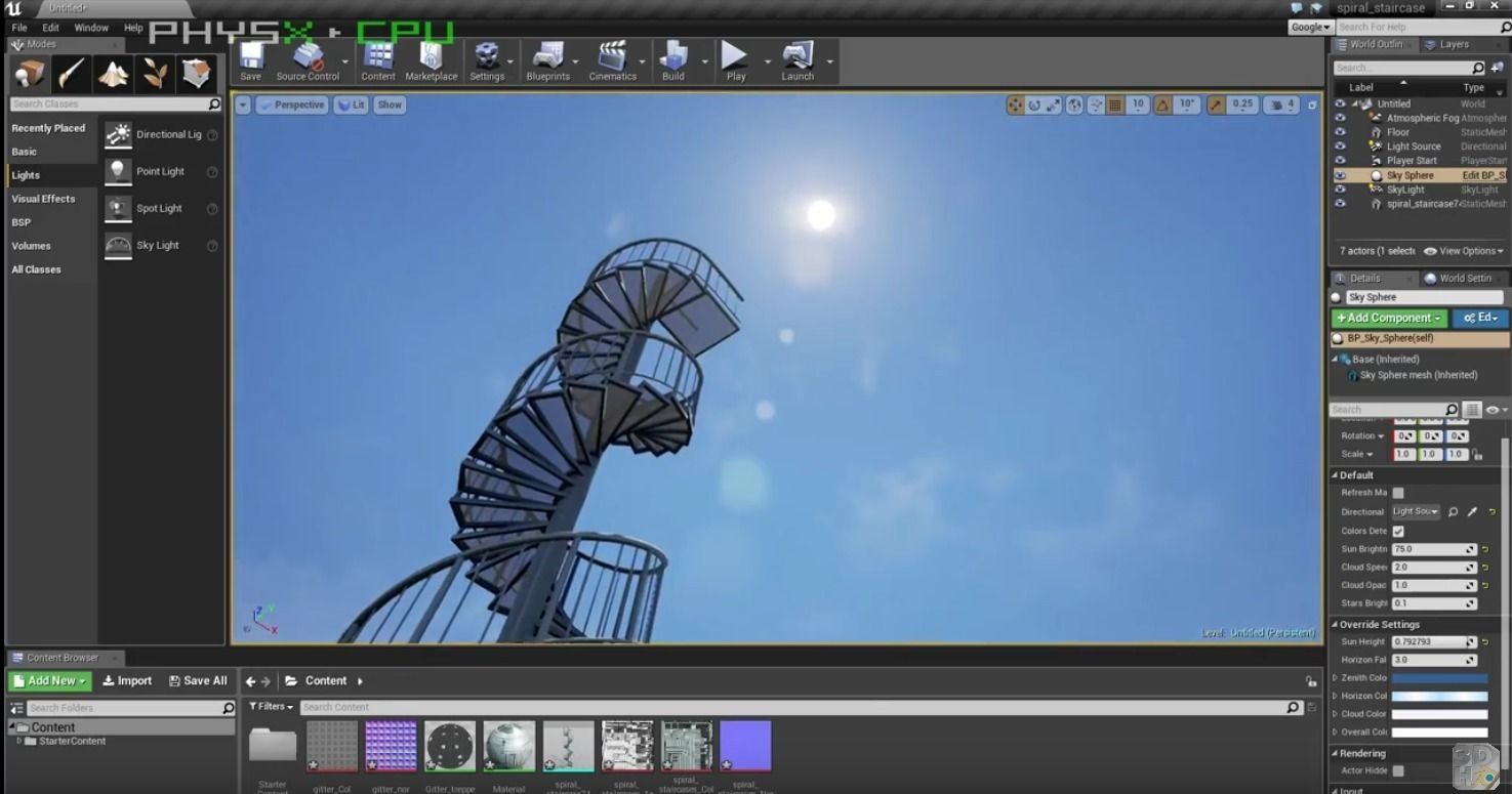 Aluminum spiral staircases for outside Low-poly 3D model_4