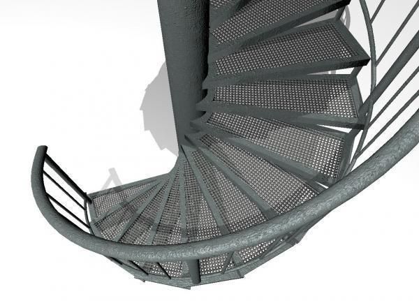 Aluminum spiral staircases for outside Low-poly 3D model_19